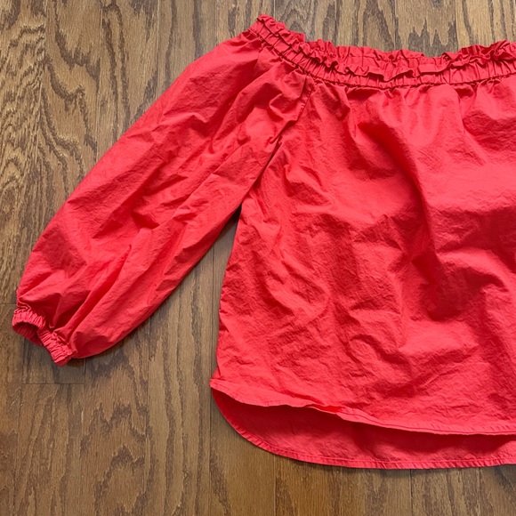 J. Crew off shoulder red orange blouse - Picture 5 of 9